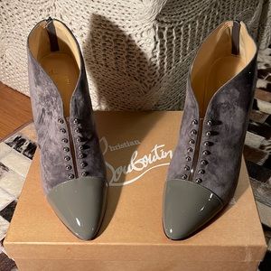 Never worn gray suede Louboutin Booties - Size 41 - with box!